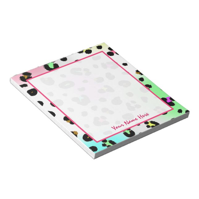 Bloc-notes personnalisé Neon Leopard (Incliné)