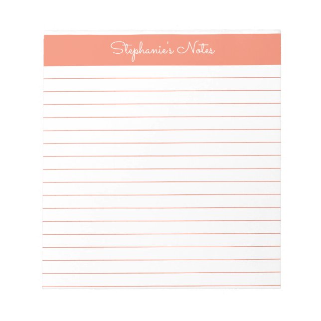 Bloc-notes personnalisé orange simple (Devant)