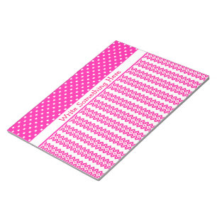 Bloc-notes personnalisé ou Jotter : Candy rose et