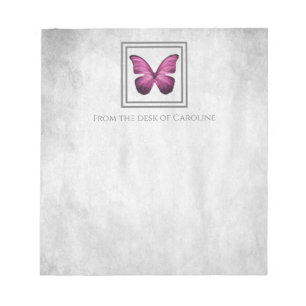 Bloc-notes personnalisé Papillon rose