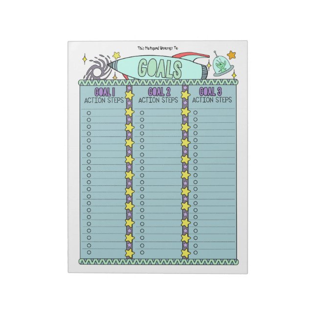 Bloc-notes personnalisé Planificateur d'objectifs  (Tourné)