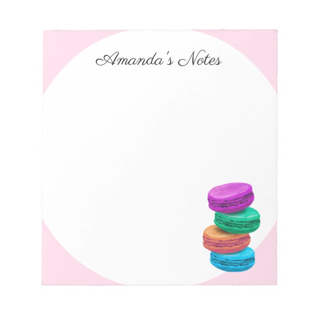 Bloc-notes personnalisé pour amateur de macarons (Devant)
