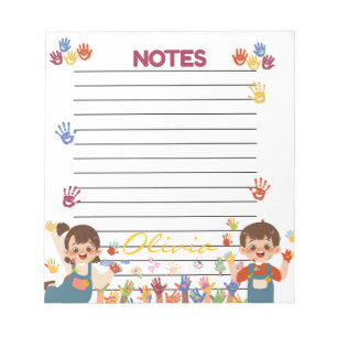 Bloc-notes personnalisé pour enfants ludiques Roug