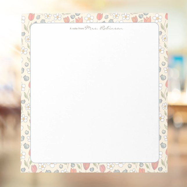 Bloc-notes personnalisé pour enseignant aux motifs (Personalized Notepad for Teachers)