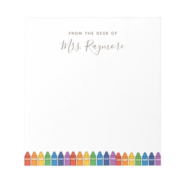 Bloc-notes personnalisé pour enseignant – Crayon a (Devant)