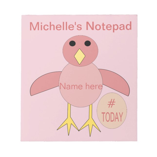 Bloc-notes personnalisé pour fille d'anniversaire  (Devant)