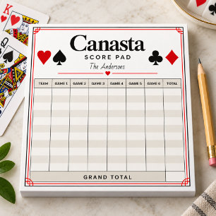 Bloc-notes personnalisé pour le score de Canasta
