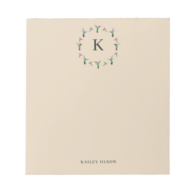 Bloc-notes personnalisé pour les colibris (Devant)