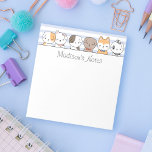 Bloc-notes personnalisé pour marionnettes mignonne<br><div class="desc">Personnalisez facilement ce bloc-notes avec votre nom et votre titre personnalisés. Le design est composé d'une bande de mignons chiens de caricature dessinés à la main.</div>