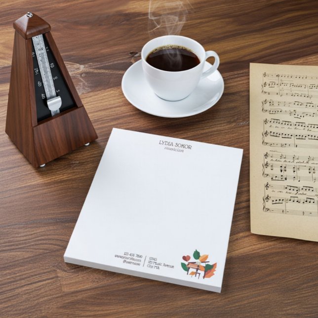 Bloc-notes personnalisé pour pianiste automne arti (Créateur téléchargé)