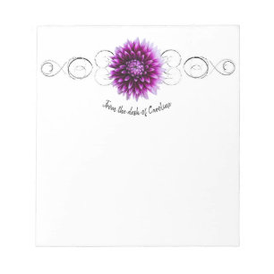 Bloc-notes personnalisé pourpre Dahlia