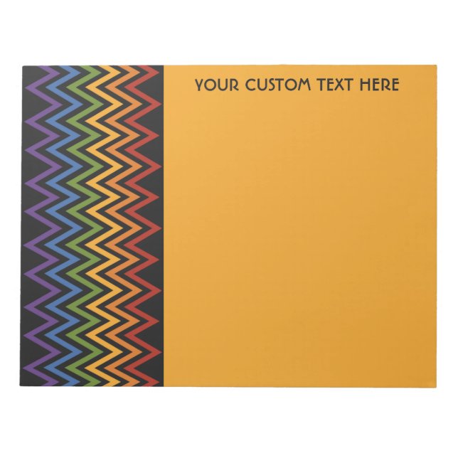 Bloc-notes personnalisé Rainbow Chevron Motif (Devant)