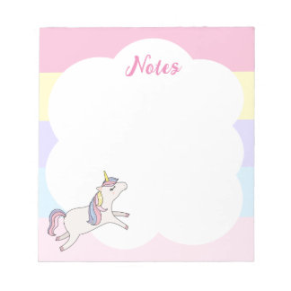 Bloc-notes personnalisé Rainbow Unicorn