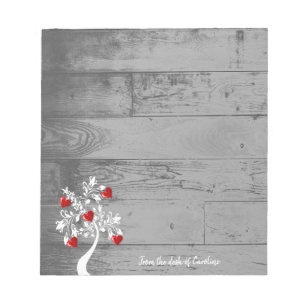 Bloc-notes personnalisé Red Valentine Hearts Tree