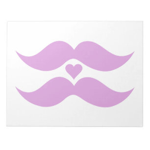 Bloc-notes personnalisé rose Mustaches