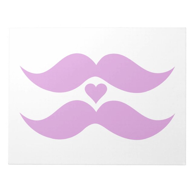 Bloc-notes personnalisé rose Mustaches (Devant)