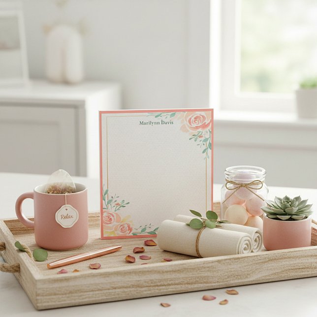 Bloc-notes personnalisé roses roses (Créateur téléchargé)