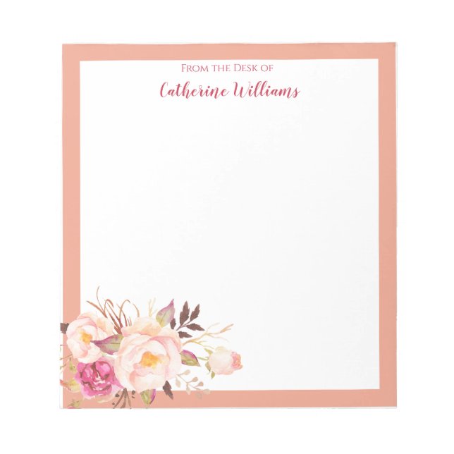 Bloc-notes personnalisé rouge rose flou rose paste (Devant)