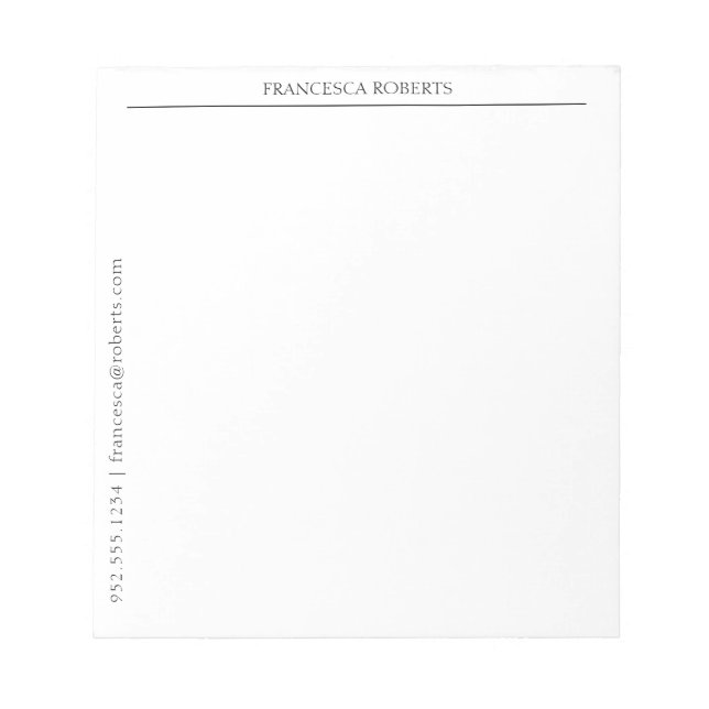 Bloc-notes personnalisé simple (Devant)