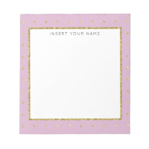 Bloc-notes personnalisé Soft Pink & Gold 5,5 pouce