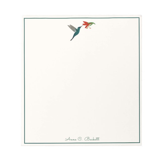 Bloc-notes personnalisé sur le colibri (Devant)