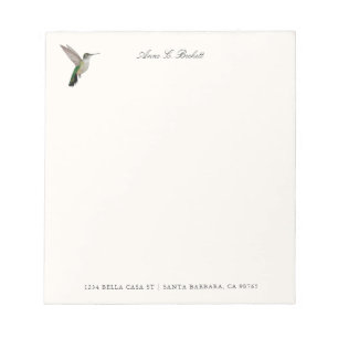 Bloc-notes personnalisé sur le Colibri d'Anna