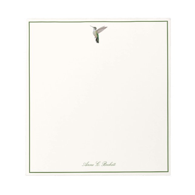Bloc-notes personnalisé sur le Colibri d'Anna (Devant)