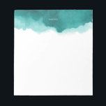 Bloc-notes personnalisé turquoise<br><div class="desc">Bloc-notes personnalisé turquoise Aquarelle. Bloc-notes moderne et élégant,  doté d'une aquarelle turquoise. Personnalisez en ajoutant vos propres détails.</div>
