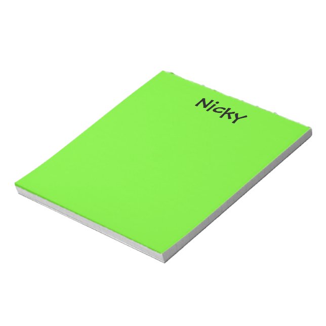 Bloc-notes personnalisé vert citron (Tourné)