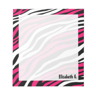 Bloc-notes personnalisé Zebra Print Fuchsia