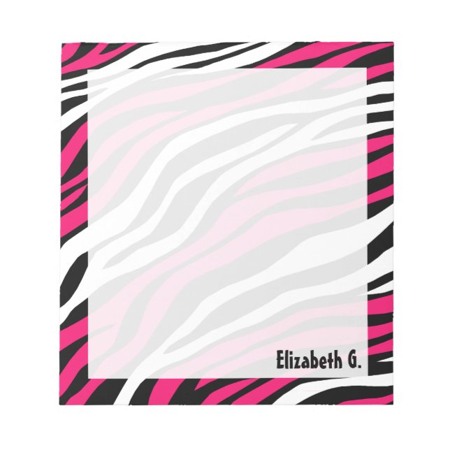 Bloc-notes personnalisé Zebra Print Fuchsia (Devant)