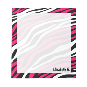 Bloc-notes personnalisé Zebra Print Fuchsia Mix