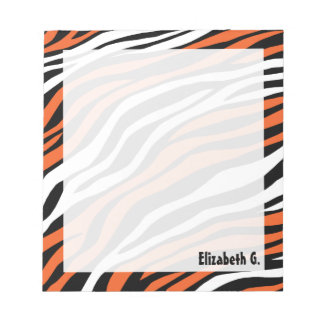 Bloc-notes personnalisé Zebra Print Orange Mix