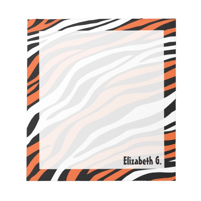 Bloc-notes personnalisé Zebra Print Orange Mix (Devant)