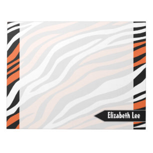 Bloc-notes personnalisé Zebra Print Orange Mix
