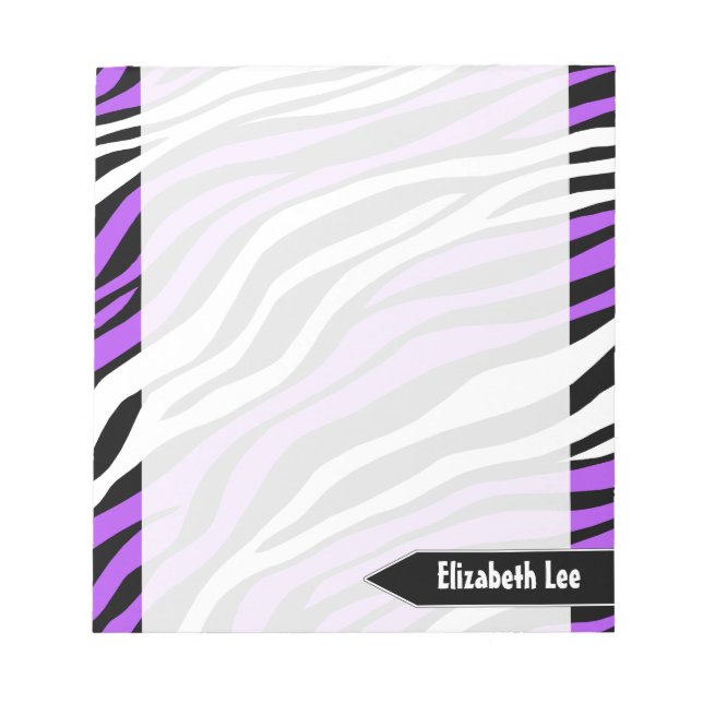 Bloc-notes personnalisé Zebra Print Purple Mix (Devant)