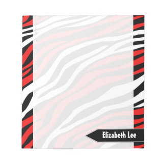 Bloc-notes personnalisé Zebra Print Red Mix