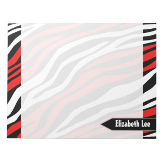 Bloc-notes personnalisé Zebra Print Red Mix