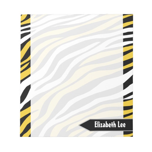 Bloc-notes personnalisé Zebra Print Yellow Mix (Devant)