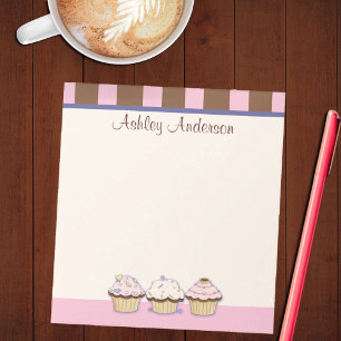 Bloc-notes personnel Cupcakes et Rayures
