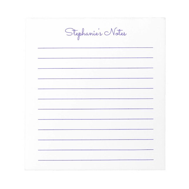 Bloc-notes personnel élégant avec ligne violette (Devant)