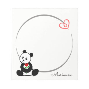 Bloc-notes Petit Cœur Personnalisé avec un Ours Pa