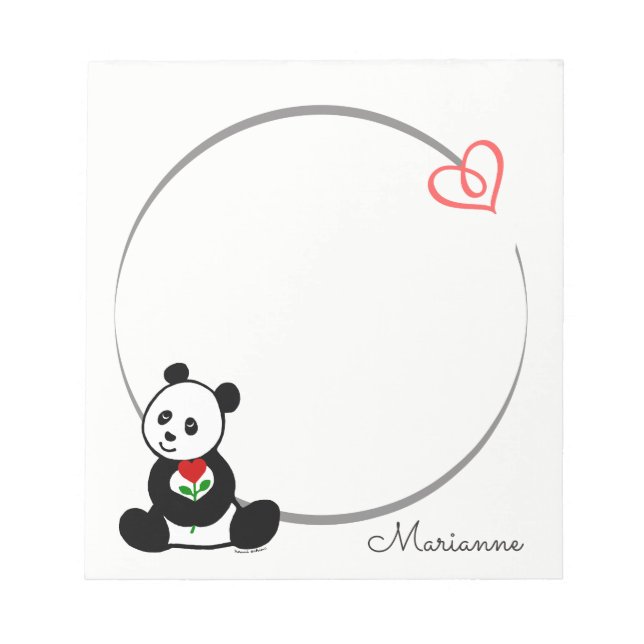Bloc-notes Petit Cœur Personnalisé avec un Ours Pa (Devant)
