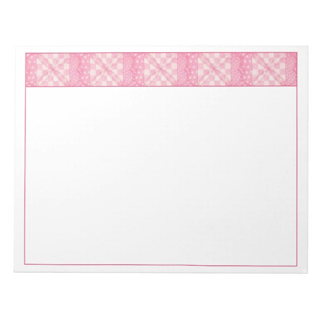 Bloc-notes PINK HEART QUILT 11x8.5 (Devant)