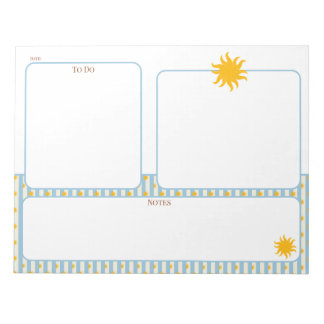Bloc-notes planificateur à motif soleil doré