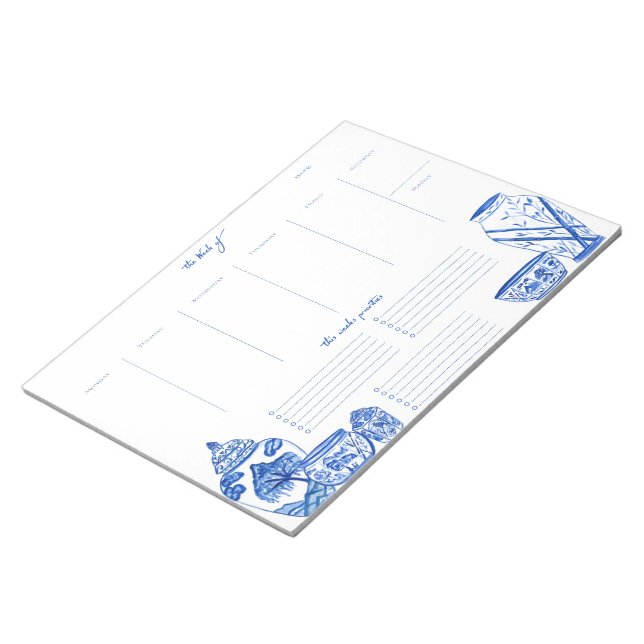 Bloc-notes planificateur hebdomadaire Chinoiserie  (Incliné)