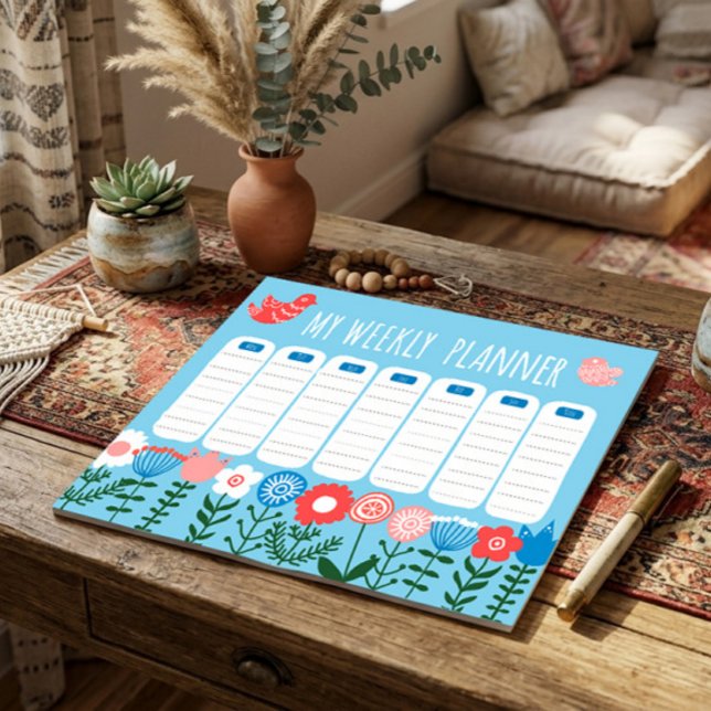 Bloc-notes planificateur hebdomadaire floral (Créateur téléchargé)