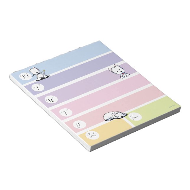 Bloc-notes planificateur hebdomadaire Westie (Incliné)
