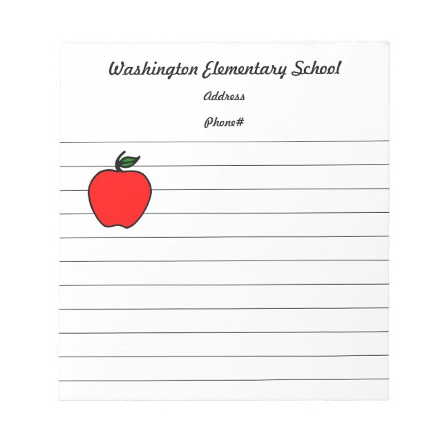 Bloc-notes Pomme de l'école (Devant)