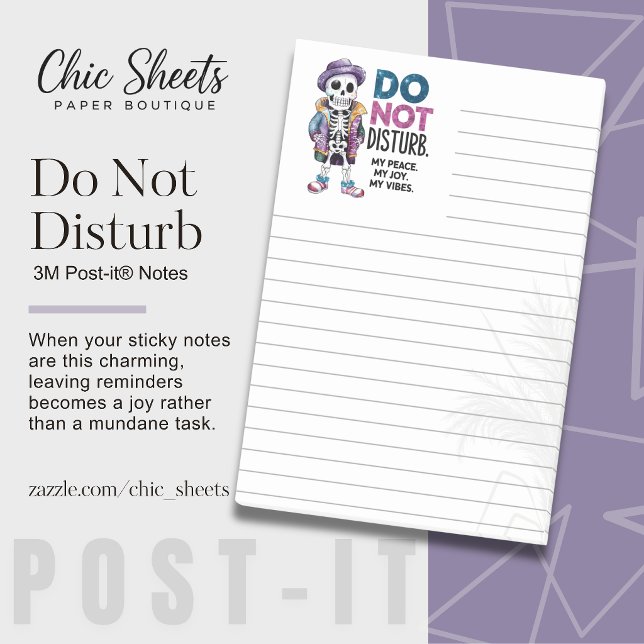 Bloc-notes Post-it® 3M ligné squelette Ne pas déra (Créateur téléchargé)
